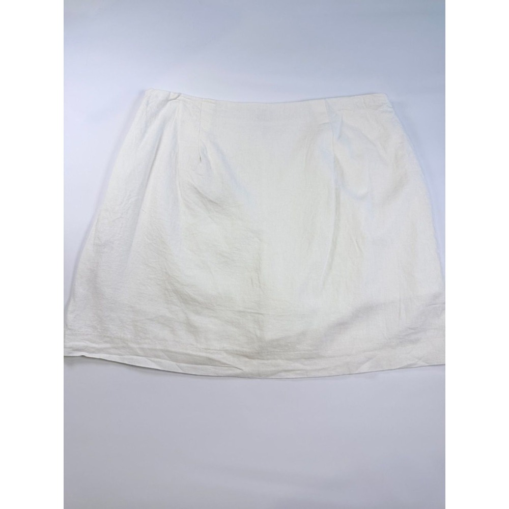 NWT A NEW DAY White Linen Blend Wrap Mini Skirt – Coastal Grandma Summer Size 14 - Picture 4 of 9
